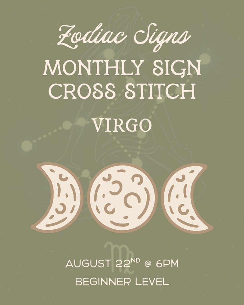 Load image into Gallery viewer, Monthly Astrology Sign: Virgo - Cross Stitch of the Month
