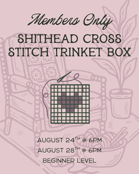 Members Only "Sh*thead" Cross Stitched Trinket Box