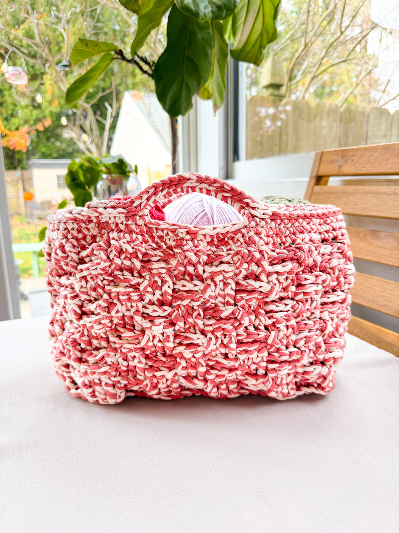 Load image into Gallery viewer, Woven Crochet Basket Pattern

