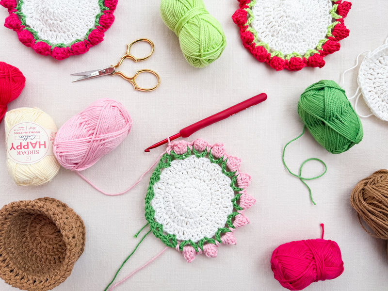 Load image into Gallery viewer, Crocheted Bouquet Coasters Pattern
