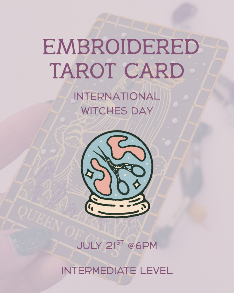 Load image into Gallery viewer, International Witches Day: Embroidered Tarot Card
