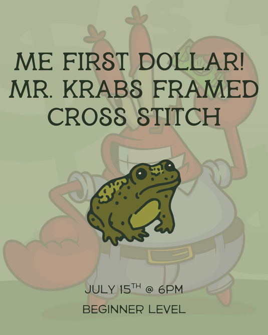 Me First Dollar! - Mr. Krabs Framed Cross Stitch