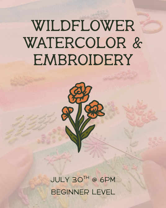 Wildflower Watercolor & Embroidery Note Cards