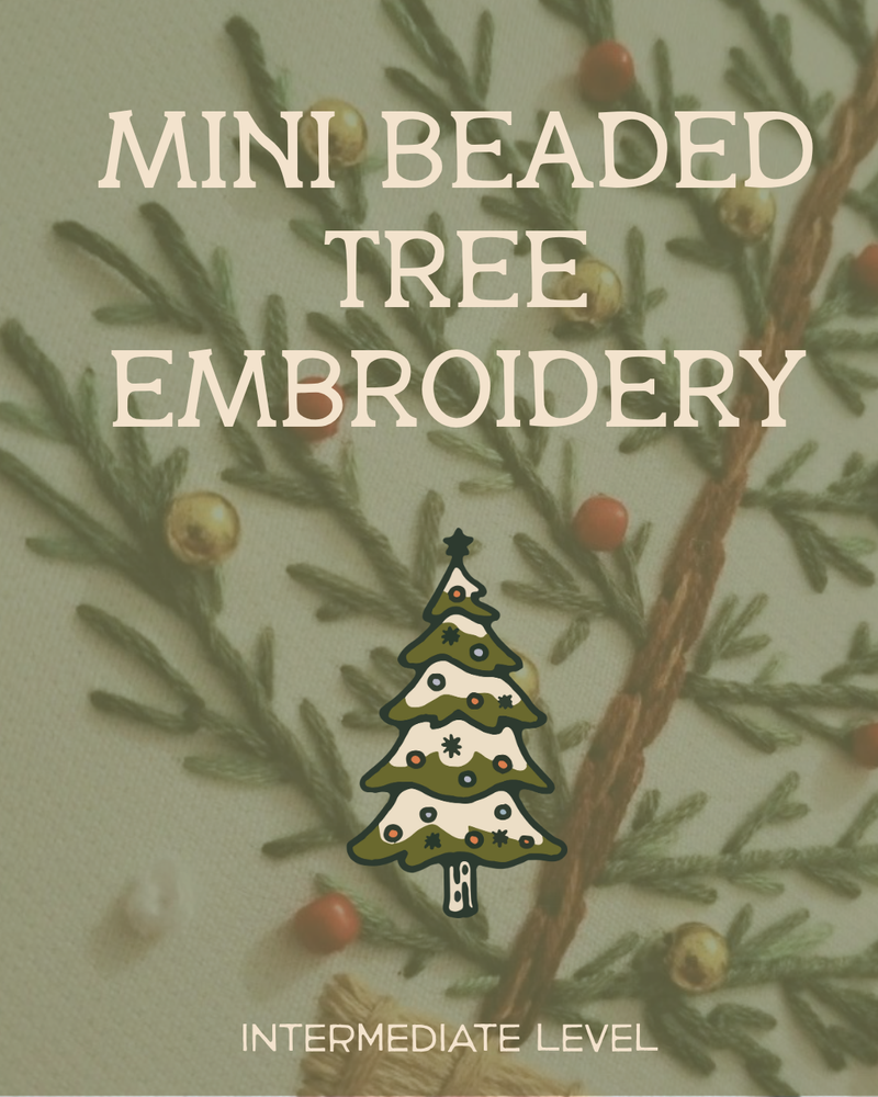 Load image into Gallery viewer, Mini Embroidered &amp; Beaded Winter Tree Framed Hoop
