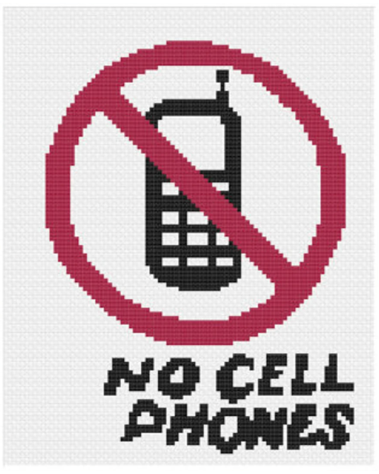 Gilmore Girls Day: No Cell Phones Cross Stitch Canvas