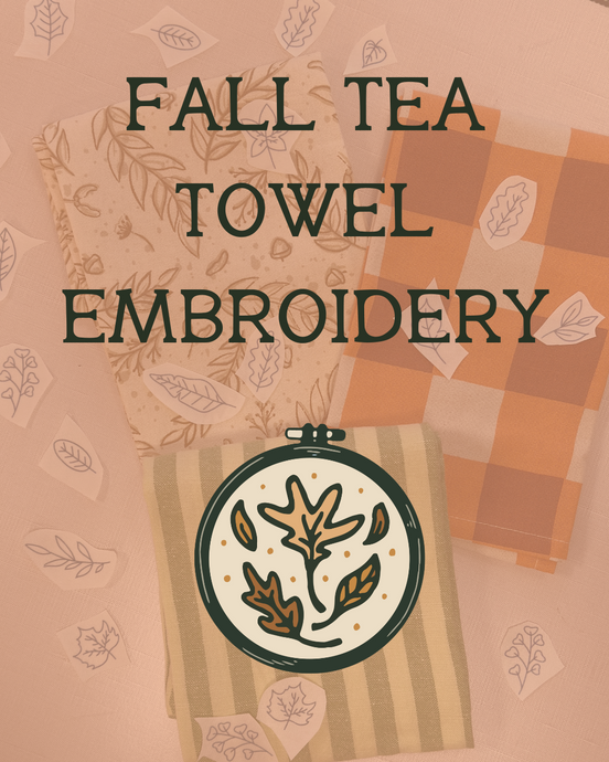 Fall Leaves Tea Towel Embroidery