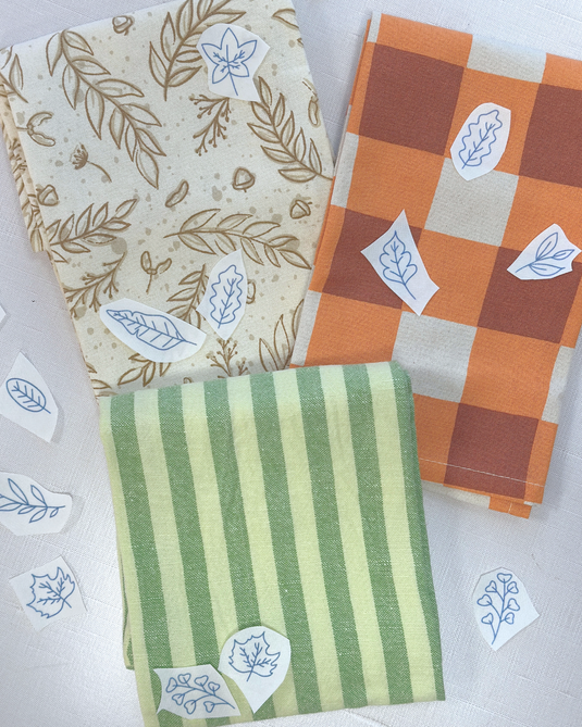 Fall Leaves Tea Towel Embroidery