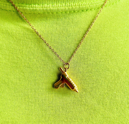 The Peach Fuzz Hot Glue Gun Necklace