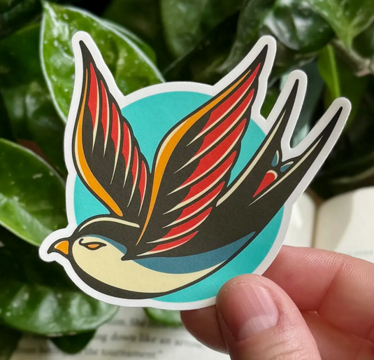 Mourning Breath Shoppe Tattoo Bird Matte Waterproof Vinyl Sticker