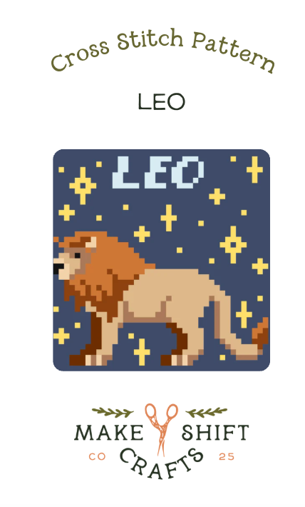 Astrology Cross Stitch Pattern Of The Month - Leo