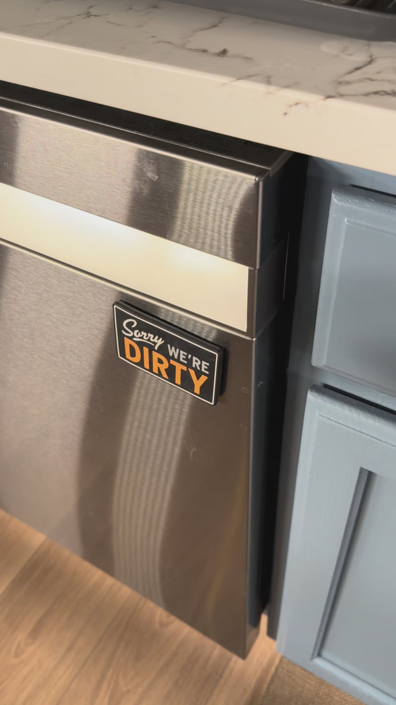 Load and play video in Gallery viewer, Dirty / Clean Cross Stitched Dishwasher Magnet
