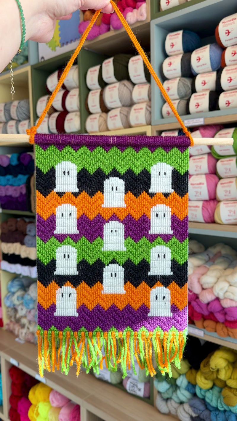 Load and play video in Gallery viewer, Spooky Bargello Tapestry
